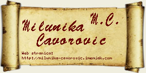 Milunika Čavorović vizit kartica